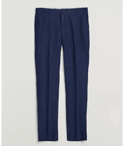 Ralph Lauren Linen Pleated Trousers Navy