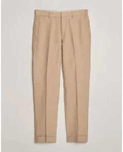 Ralph Lauren Linen Pleated Trousers Coastal Beige
