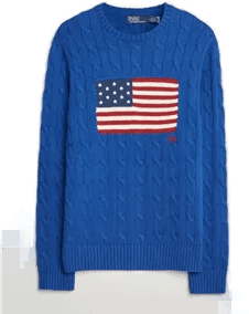 Ralph Lauren Cotton Cable Flag Sweater