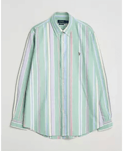 Ralph Lauren Custom Fit Oxford Skjorte Grøn/ lilla