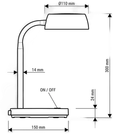 MAUL LED-skrivebordslampe, hvit, 30 cm