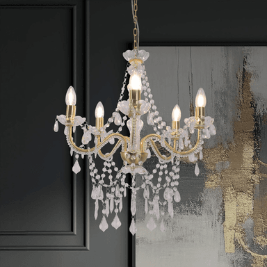 Näve Cecilia lysekrone, gull, Ø 52 cm