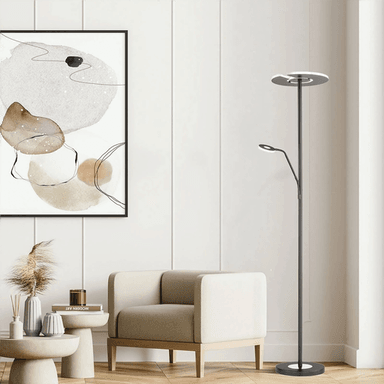 Fischer & Honsel LED-gulvlampe Dent, svart, 180 cm