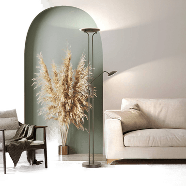 Fischer & Honsel LED-gulvlampe Tallri, svart, 180 cm