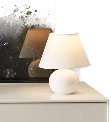 Brilliant Primo bordlampe, hvit, Ø 19 cm