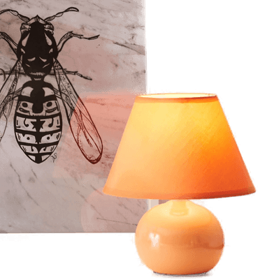 Brilliant Primo bordlampe, oransje, Ø 19 cm