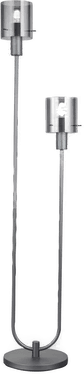 Brilliant Riffelini gulvlampe 152 cm røykgrå 2-lys