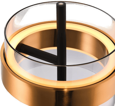 Brilliant LED-bordlampe Inside, messing/røykgrå