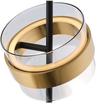 Brilliant LED-gulvlampe Inside, messing/røykgrå