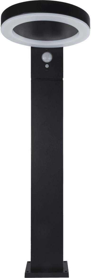 Rev LED solcellegulvlampe Rund sort