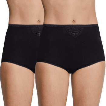 Schiesser Truser 2P Essentials Cotton Maxi Svart