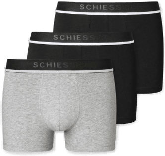 Schiesser 3P Organic Cotton Boxer Brief Svart/Grå