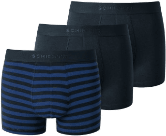 Schiesser 3P Men Cotton Shorts Blå Mønster