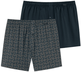Schiesser 2P Boxershorts Blå/Grå