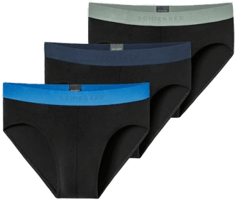Schiesser 3P Multipacks Rio-Slip Svart/Blå