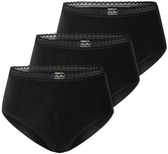 Schiesser Modern Lace Rio Midi Brief Svart 3P