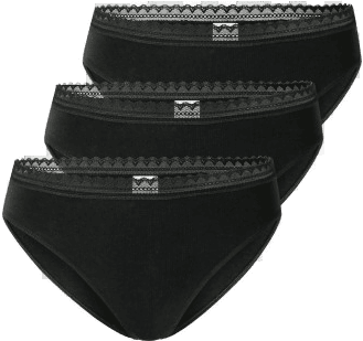 Schiesser Modern Lace Rio Briefs Svart