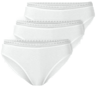 Schiesser Modern Lace Rio Briefs 3P Hvit