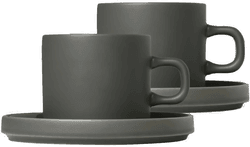 Blomus Pilar kaffekopp med fat 2-stk. Agave green