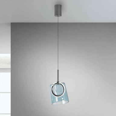 Paul Neuhaus LED-pendellampe Zula, blå, Ø 15 cm