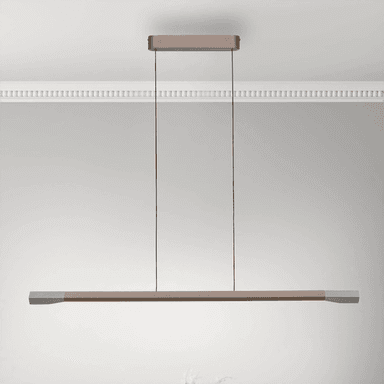 Paul Neuhaus LED-hengelampe Hoop, brun, 128 cm