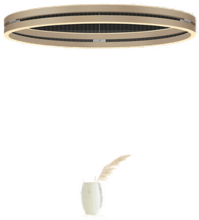 Pure LED-hengelampe E-Loop bronse, Ø 70 cm