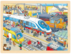 Goki Puzzle Togstasjon 96 deler