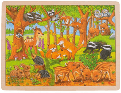Goki Wooden Jigsaw Puzzle - Forest Animals