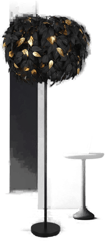 Reality Leuchten Leavy gulvlampe svart/gull 180 cm