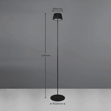 Reality Leuchten Suarez LED gulvlampe, svart, 123 cm
