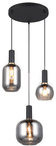 Trio Lighting Diva Pendel 3-delt Matt svart/krom