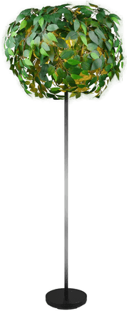 Reality Leuchten Leavy gulvlampe, svart/grønn, 180 cm