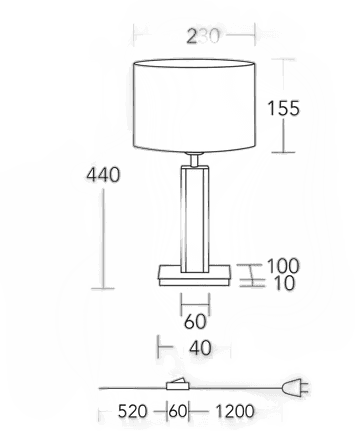 Herzblut bordlampe Karl G, rund, hvit