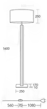 Herzblut gulvlampe Karl G, hvit