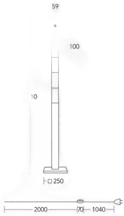 Herzblut LED-gulvlampe Lana del nero