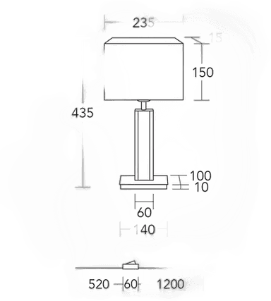 Herzblut bordlampe Karl G, hvit