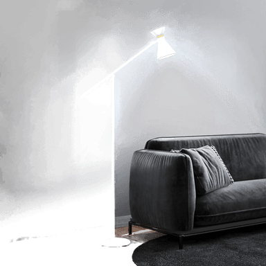 Helestra LED-gulvlampe LUK, brun, dimbar