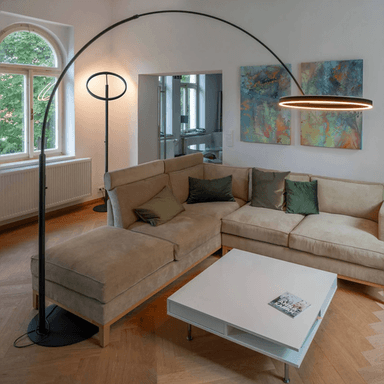 SLV One Bow FL gulvlampe, svart, 232 cm