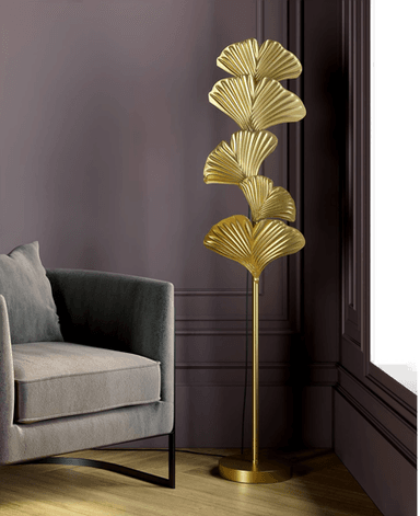 Kare Gulvlampe Yuva, gullfarget, 160 cm