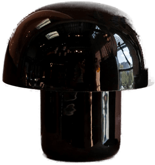 Kare bordlampe Mushroom, svart, 20 cm