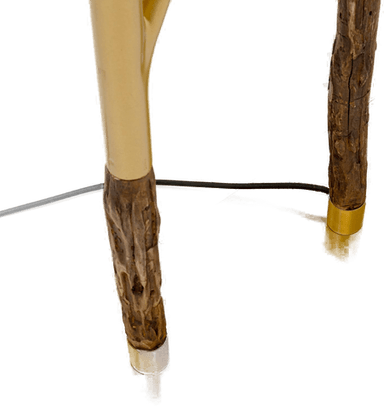 Kare gulvlampe Twig 154 cm grønn/gull