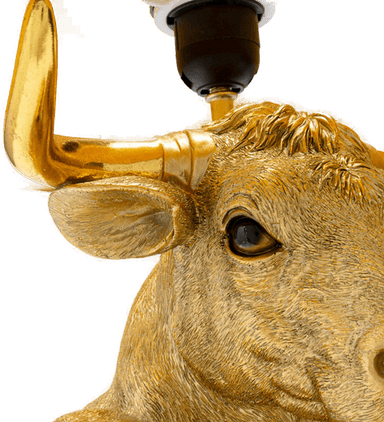 Kare bordlampe Boxer Bull, svart/gull