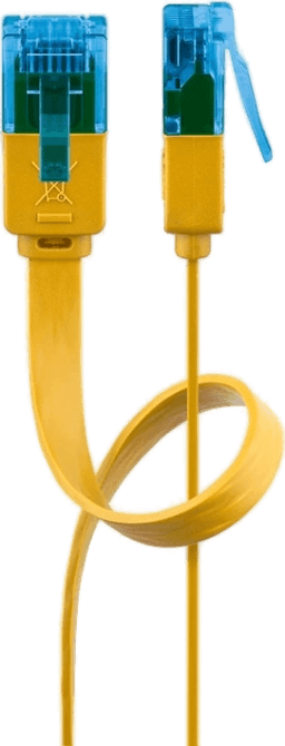 Pro CAT 6A flat kabel - Gul - 3 m
