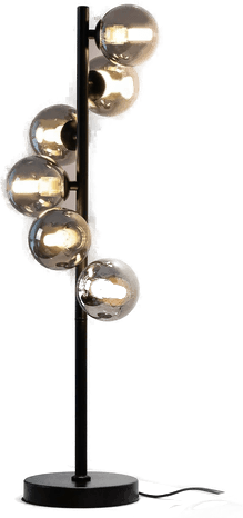 Schöner Wohnen bordlampe Dubai, røkt glass