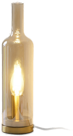 JUST LIGHT Bordlampe Bottle, ravfarget, E14