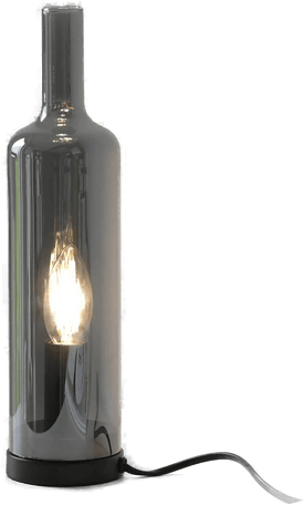 JUST LIGHT Bordlampe Bottle, røykgrå