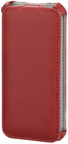 Hama iPhone 5 flip-front veske rød lær