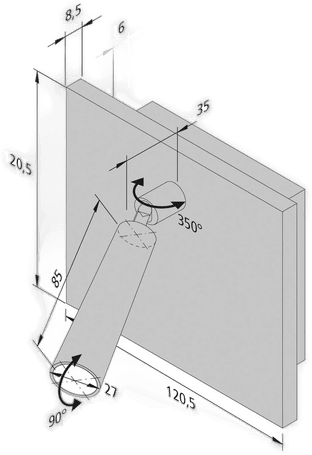 Hera LED-leselampe, svart