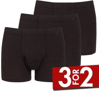 Jockey 3P Cotton Plus Trunk Svart