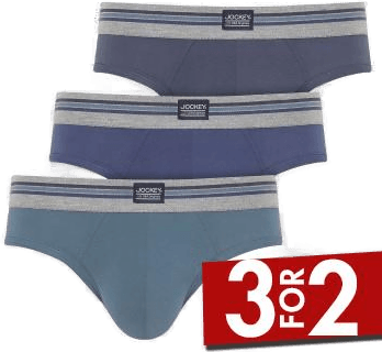 Jockey 3P Cotton Stretch Brief Blå